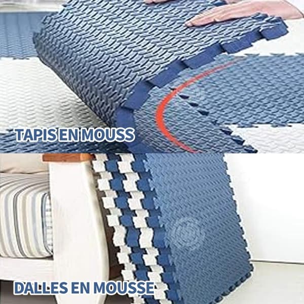 INN Skummatta 24 st 30cmx30cm vit blå tjocklek 1,2cm eva material fyrkantig form skumplattor golvskyddsmatta