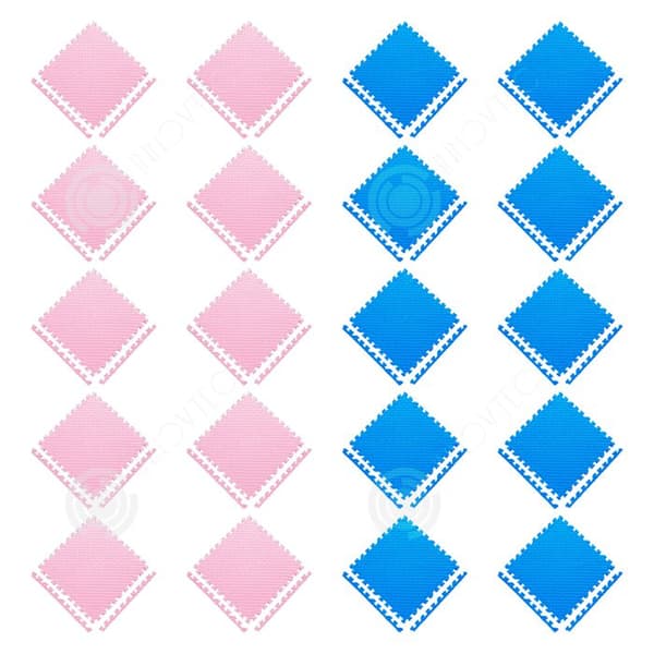 INN Skummatta 30x30cm blå 10st rosa 10st tjocklek 1,2cm eva material fyrkantig form skumplattor golvskyddsmatta