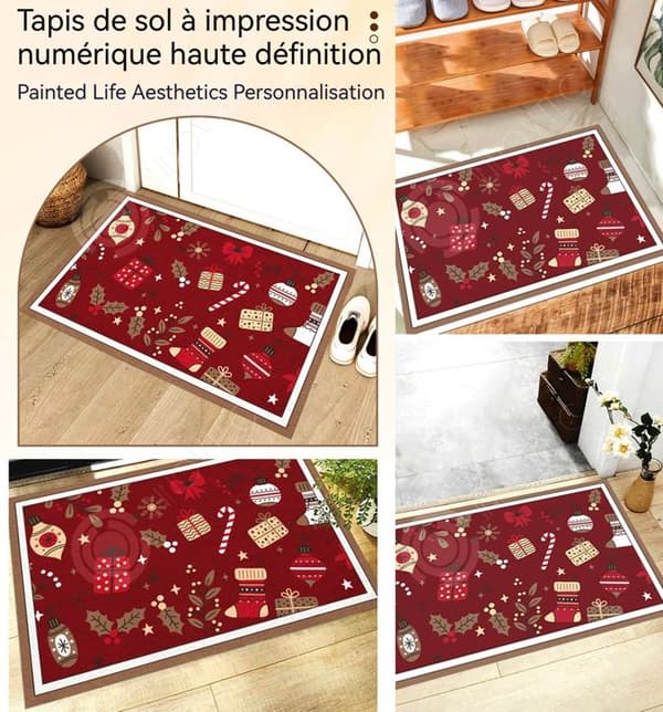 INN Golvmatta 60x90cm Julserie Dekoration Halkfri Golvmatta för kök Vardagsrum Golvmatta Entré Golvmatta