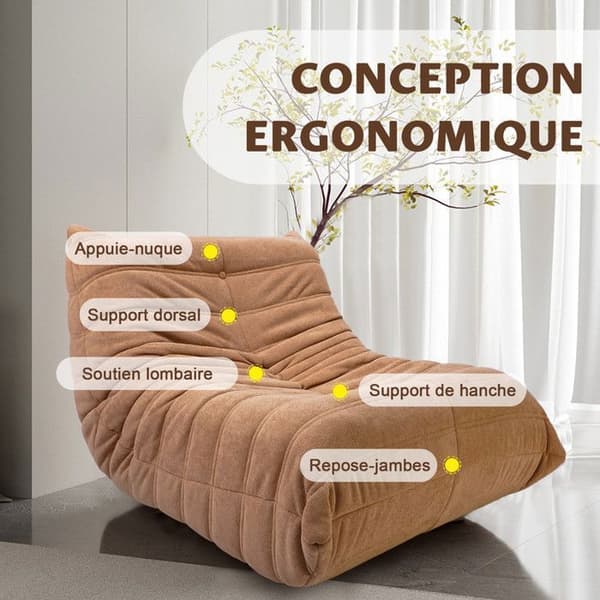 Latare soffa, enkel konvertibel soffa, bekväm enskild soffa för hem, rum &amp; vardagsrum, brun, 103*90*75cm