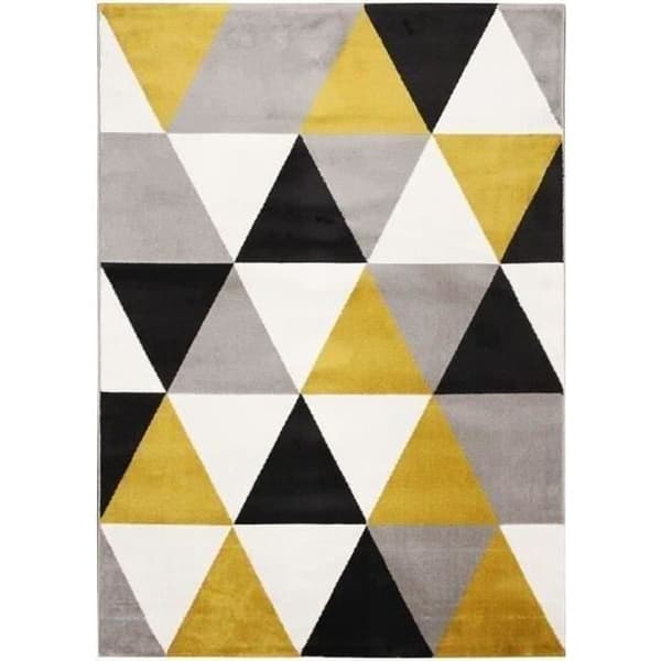 TD® Geometric Shape Vardagsrumsmatta - 120 x 160 cm - Polypropen - Gul