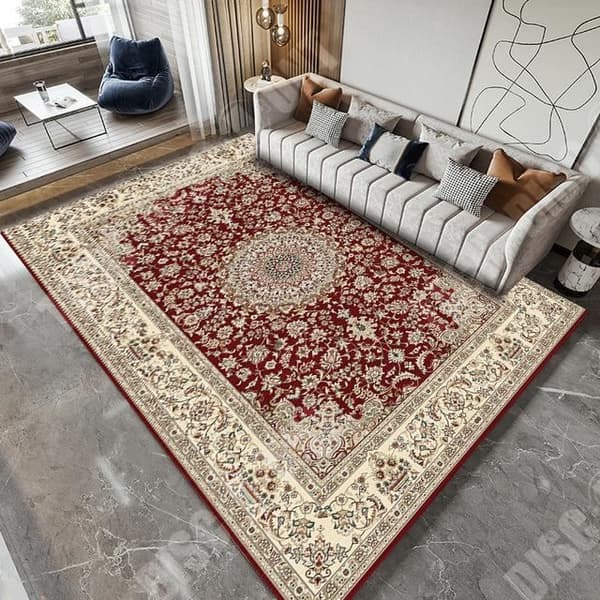 Hemmatta geometrisk modell blå gul vit inredning vardagsrum matsal sovrum unik design stil 160 x 230 cm