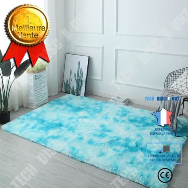 TD® Gradient tie-dye matta ins dekoration Nordisk vindtät matta enkel personlighet mjuk plysch soffa sidomatta hem blå t