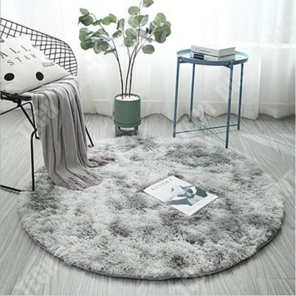 TD® Rund Shaggy Matta Grå 160 cm Mjuk polypropenfiber Vardagsmatta Långhårig Golvmatta inomhus Mönstrad Deco