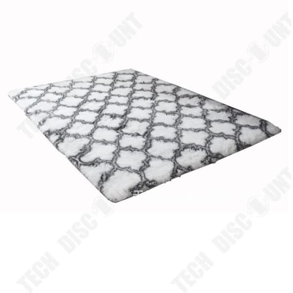 TD® GOGOLOVING Shaggy Living Room Matta 120 x 160 cm i vit kalebassmönster