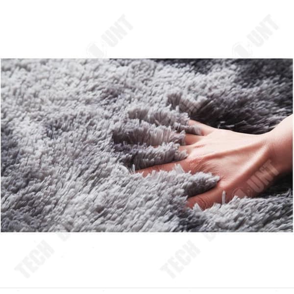 TD® GOGOLOVING Shaggy rund matta 120 x 120 cm mörkgrå