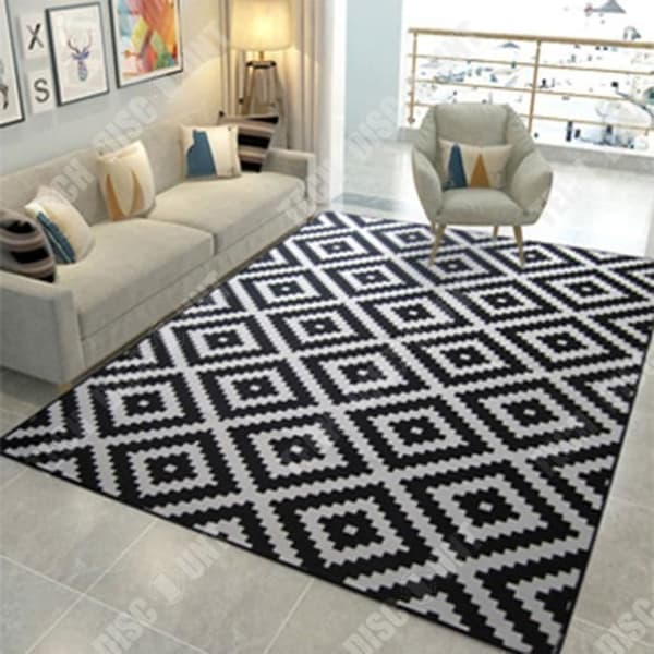 TD® TAVLA Modern matta - 160 x 230 cm - 100% friserad polypropylen - Svart