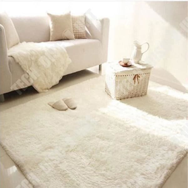 TD® Trendig vardagsrumsmatta Shaggy Vit Europeisk stil Förtjockad ullmatta 160 x 230 cm Vit