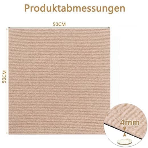 Självhäftande Mattplattor 50x50 cm Antiglid för Vardagsrum
