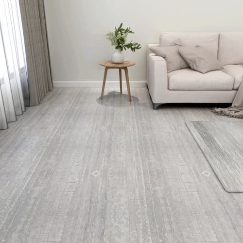 Självhäftande golvplankor 20 st PVC 1,86 m² grå