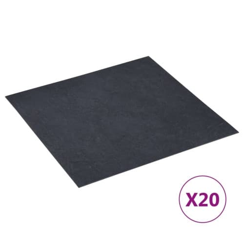 Självhäftande golvplankor 20 st PVC 1,86 m² marmorsvart