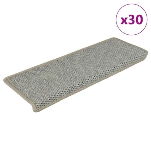Trappmattor självhäftande sisal-look 30 st 65x21x4 cm grön