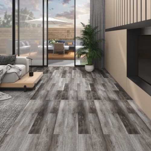 PVC-golvbrädor 5,02 m² självhäftande 2 mm randigt trä