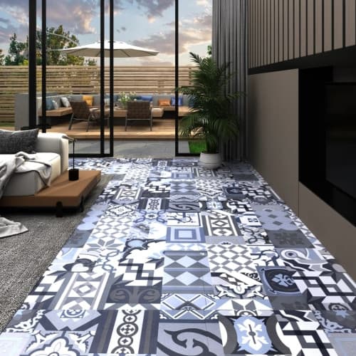 Självhäftande golvplankor 20 st PVC 1,86 m² färgat mönster