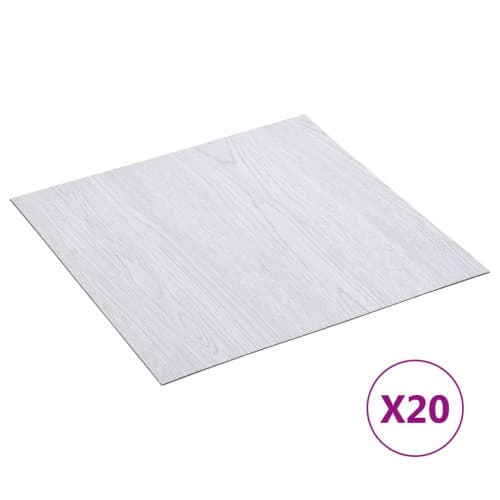Självhäftande golvplankor 20 st PVC 1,86 m² vit