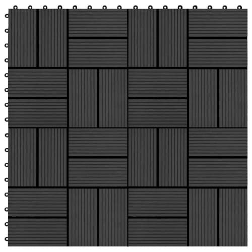 Trall 11 st WPC 30x30 cm 1 kvm svart