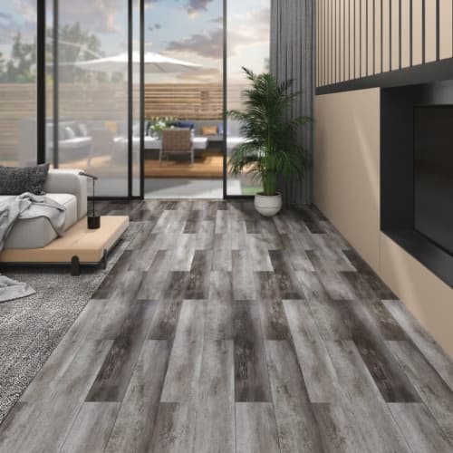 Golvbrädor PVC 4,46 m² 3 mm självhäftande randigt trä
