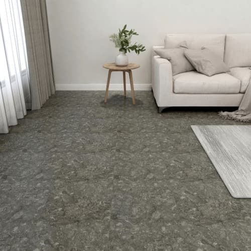 Självhäftande golvplankor 55 st PVC 5,11 m² grå