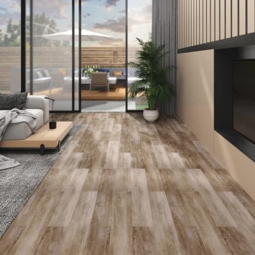 PVC-golvbrädor 5,02 m² självhäftande 2 mm kalkfärgat trä