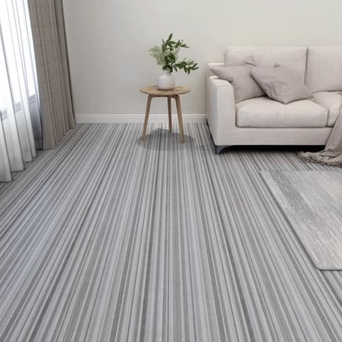 Självhäftande golvplankor 55 st PVC 5,11 m² ljusgrå