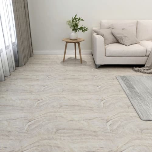 Självhäftande golvplankor 55 st PVC 5,11 m² beige