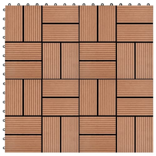 Trall 11 st WPC 30x30 cm 1 kvm brun