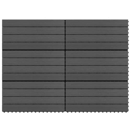 Markplattor 6 st WPC 60x30 cm 1,08 m² svart