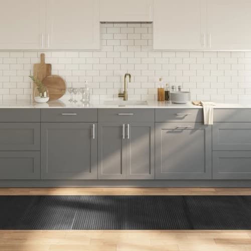 Matta rektangulär grå 80x500 cm bambu
