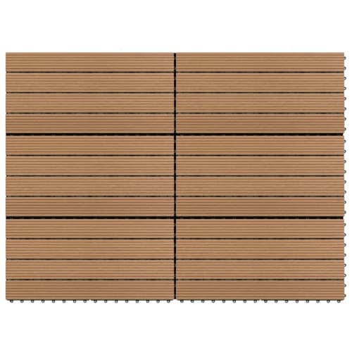 Markplattor 6 st WPC 60x30 cm 1,08 m² brun