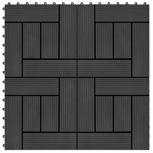 Trall 11 st WPC 30x30 cm 1 kvm svart