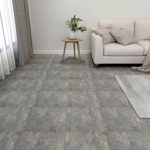 Självhäftande golvplankor 20 st PVC 1,86 m² grå