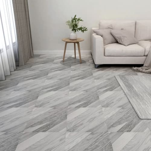 Självhäftande golvplankor 20 st PVC 1,86 m² grå ränder