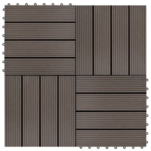 Trall 11 st WPC 30x30 cm 1 kvm mörkbrun