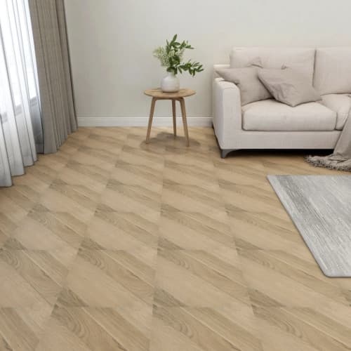 Självhäftande golvplankor 55 st PVC 5,11 m² brun ränder