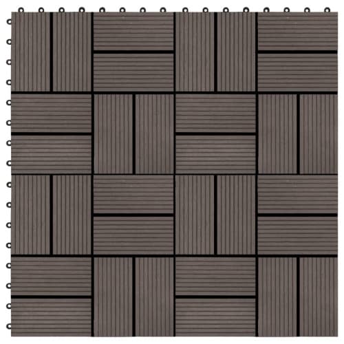 Trall 11 st WPC 30x30 cm 1 kvm mörkbrun