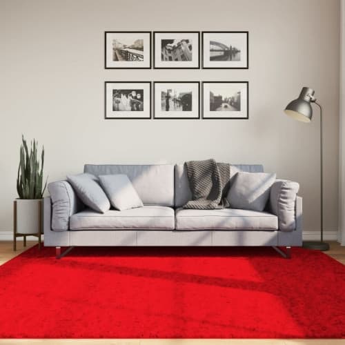 Mjuk matta HUARTE med kort lugg tvättbar röd 200x200 cm