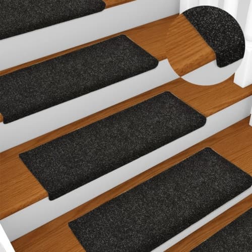 Trappstegsmattor 5 st svart 65x21x4 cm brodyr
