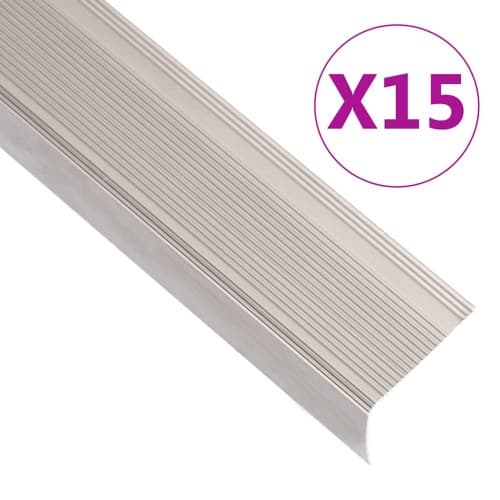Trappnosings i L-form 15 st aluminium 90 cm champagne