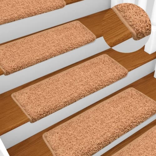Trappstegsmattor 10 st 65x21x4 cm brun