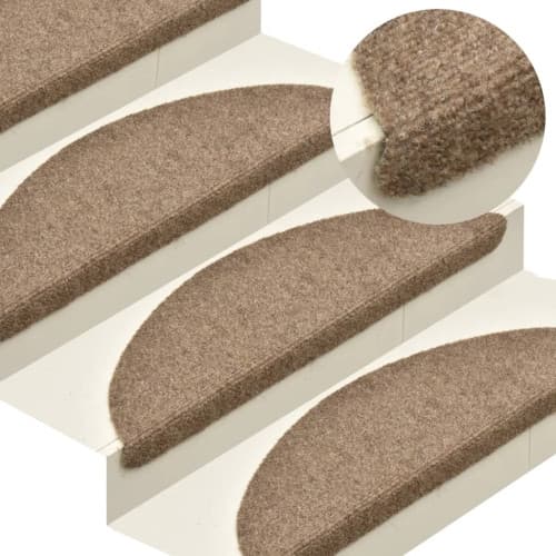 Trappstegsmattor självhäftande 5 st gräddvit 56x17x3 cm brodyr