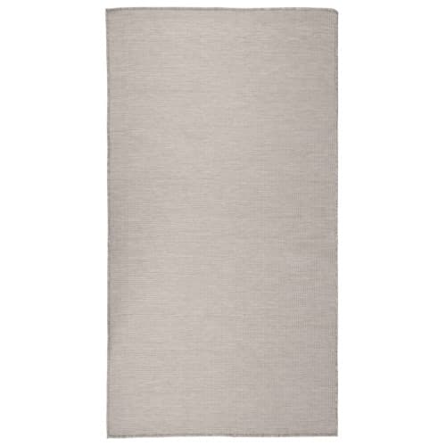 Utomhusmatta plattvävd 80x150 cm taupe