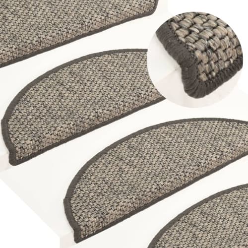 Trappstegsmattor självhäftande sisal 15 st 65x21x4 cm brunbeige