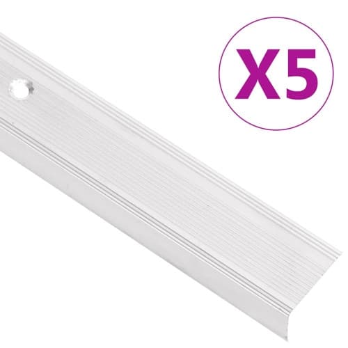 Trappnäsor i L-form 5 st aluminium 90 cm silver