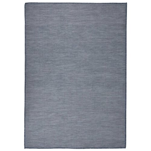 Utomhusmatta plattvävd 160x230 cm blå