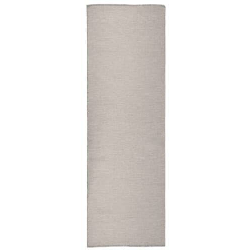 Utomhusmatta plattvävd 80x250 cm taupe
