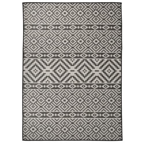 Utomhusmatta plattvävd 200x280 cm svarta ränder
