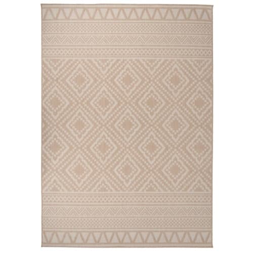 Utomhusmatta plattvävd 140x200 brun ränder