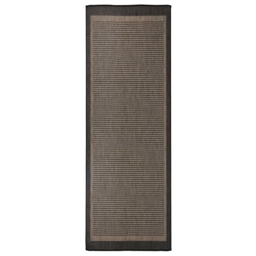 Utomhusmatta plattvävd 80x250 cm mörkbrun