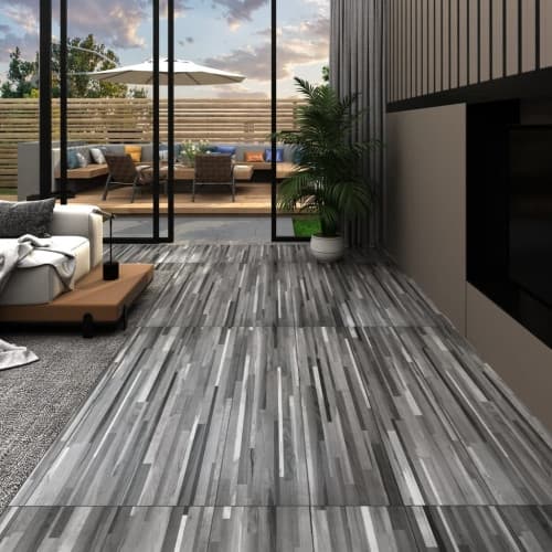 Självhäftande PVC-golvbrädor 2,51 m² 2 mm grårandig