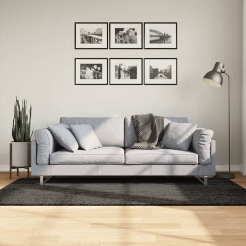 Matta ISTAN långluggad glansig antracit 100x200 cm